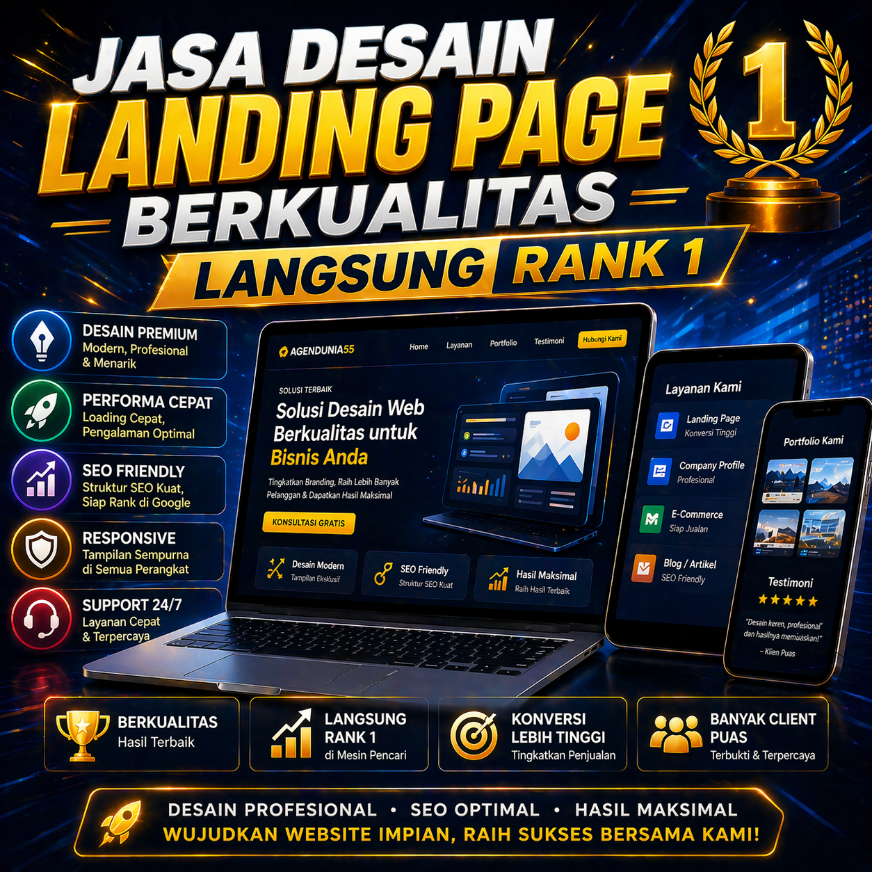Landing Page yang Menjelaskan Pentingnya Konten yang Selaras dengan Desain